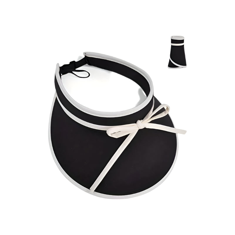 Black + Black Bow Glow Brim Visor