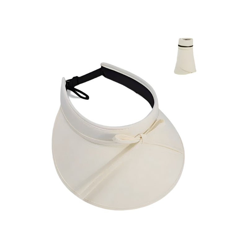 Beige + Beige Bow Glow Brim Visor