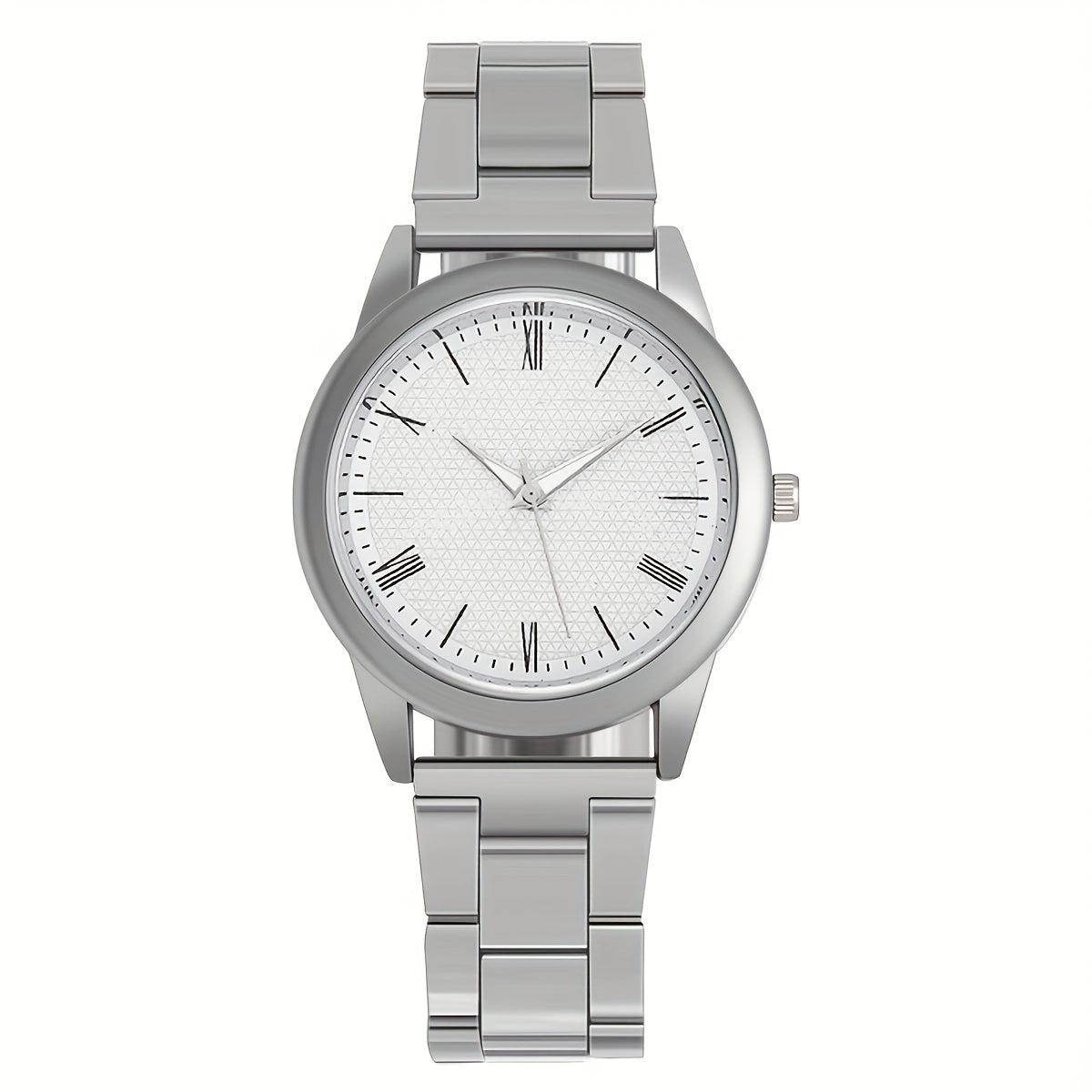 Roman Silvery Band White Dial Timeless Elegance