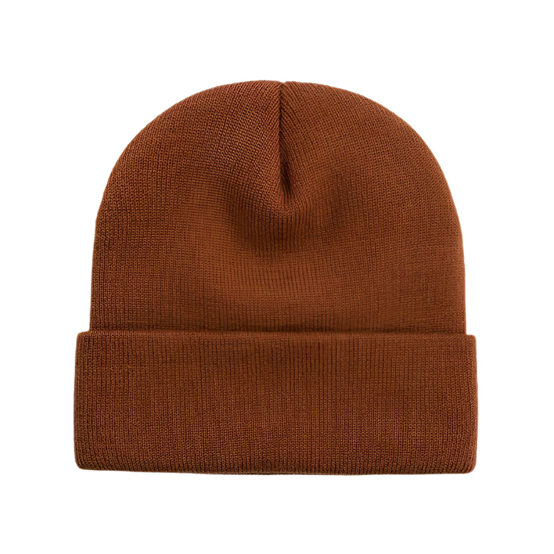 Gorro flexible y acogedor de color marrón