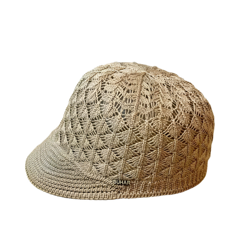 Boina de encaje color caqui