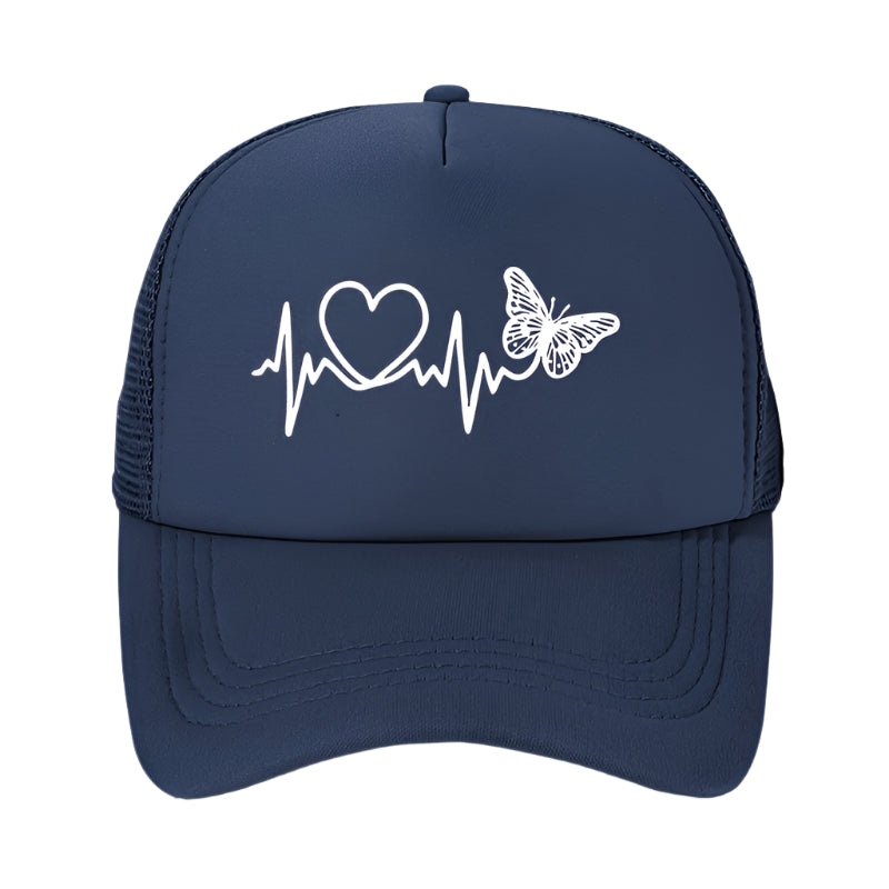 Gorra con corazón azul marino