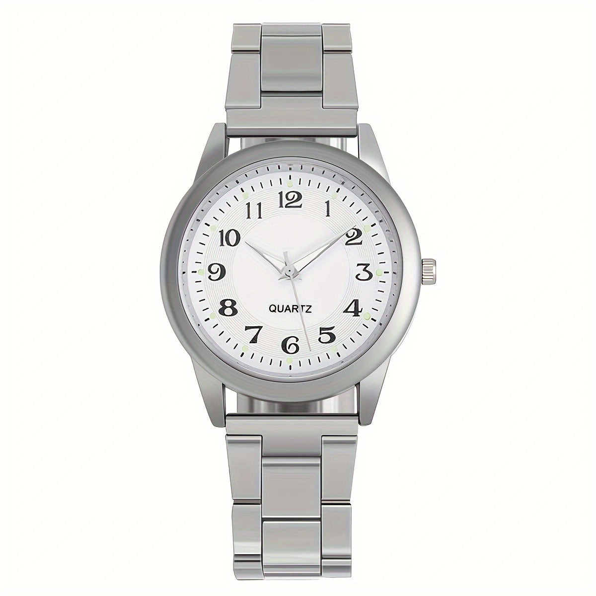 Digital silvery belt white face Timeless Elegance