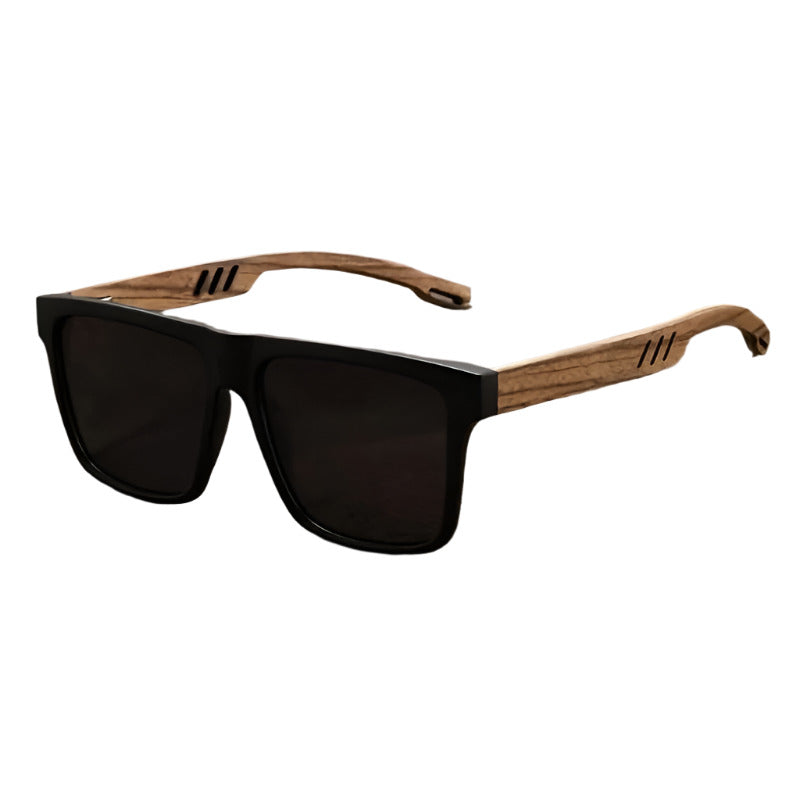 Wood Grain Temple Gray Lens Boho Rock