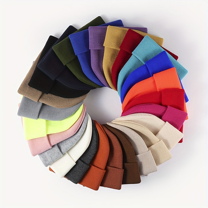 Gorro flexible y acogedor de color caqui claro