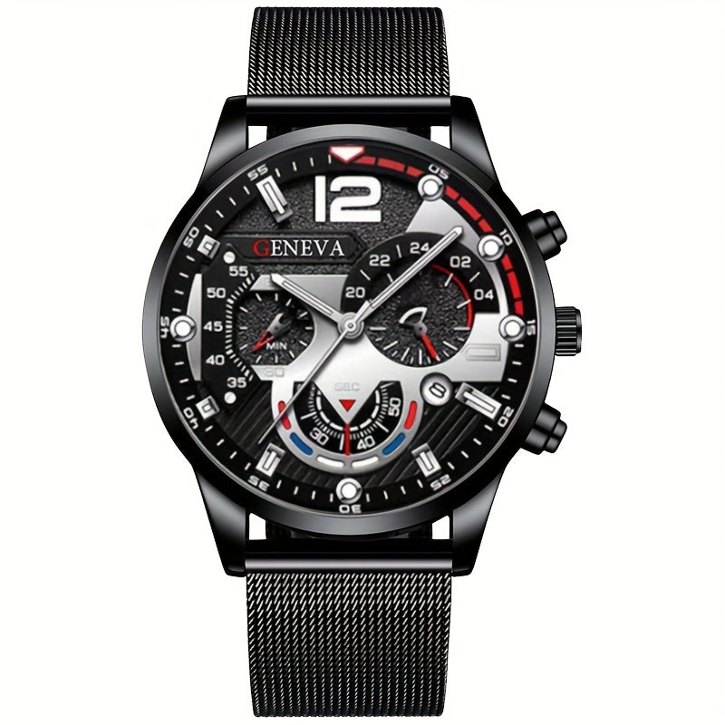 1pc Black Silvery Mesh Lux