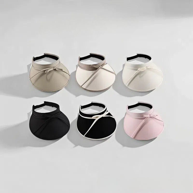 Beige + Beige Bow Glow Brim Visor