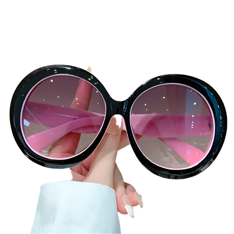 Black Pink-gray Pink Vivid Round