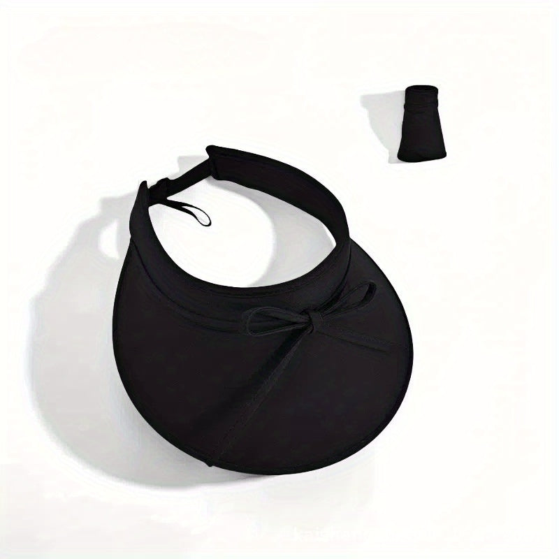 Black + Black Bow Glow Brim Visor