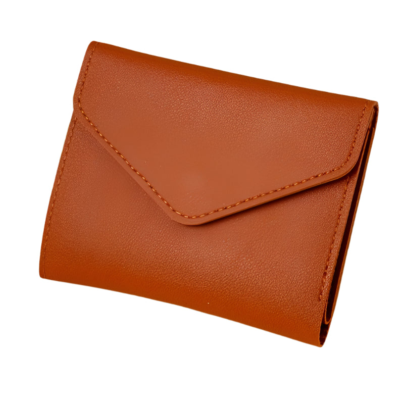 Cartera elegante con broches en color café