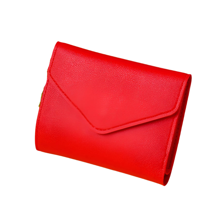 Cartera elegante con broche rojo