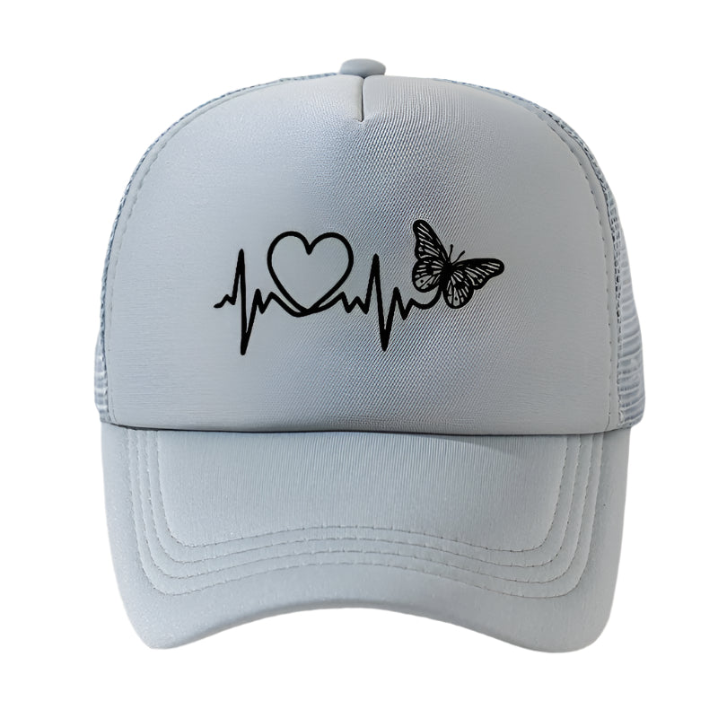 Gorra con forma de corazón en color gris claro