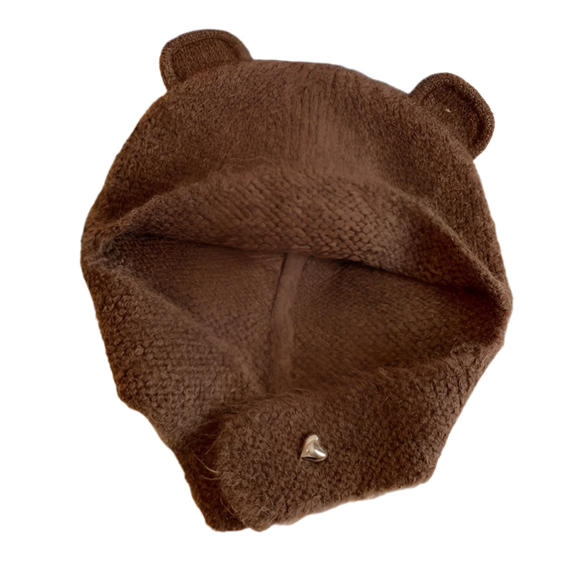 Gorro con forma de oso de café