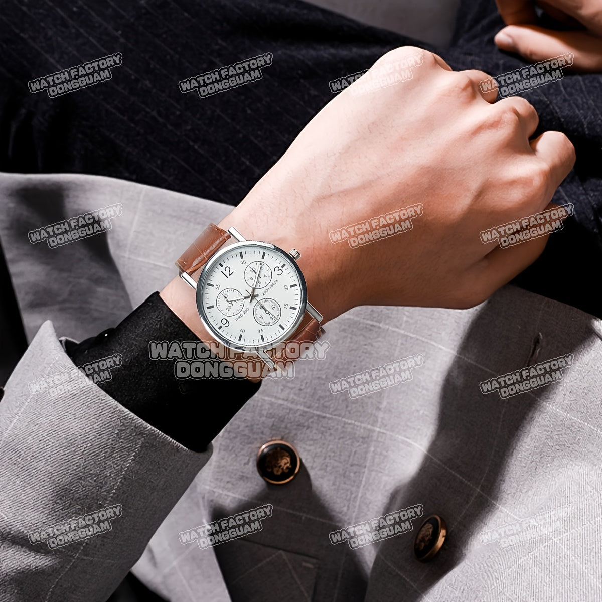 Brown white plate Tri Chrono