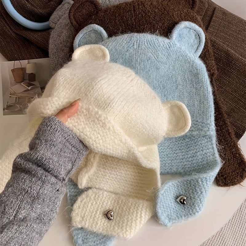 Beige Bear Hug Beanie