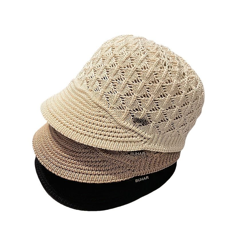 Boina de encaje color caqui