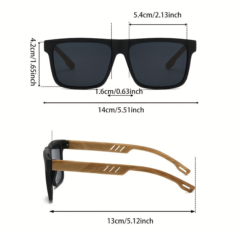 Wood Grain Temple Gray Lens Boho Rock