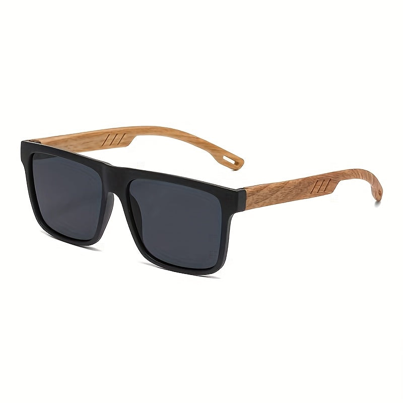 Wood Grain Temple Gray Lens Boho Rock