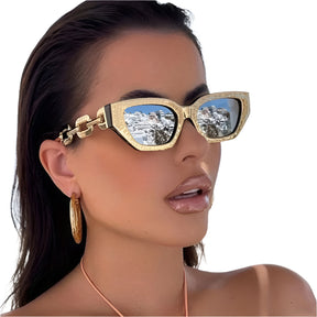 Golden color Chain Cat Eyewear